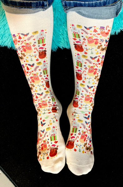 2021 Christmas Socks - Chicken, Pomeranian, and Schipperke