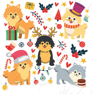 2021 Christmas Socks - Chicken, Pomeranian, and Schipperke