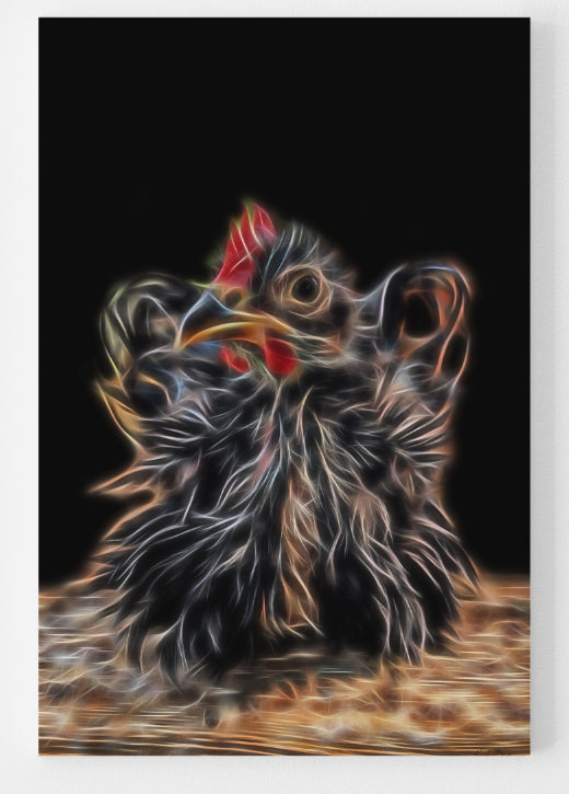 Pretzel The Amazing Little Chicken - The Perch - Original Kinetic Art by Heide Royer