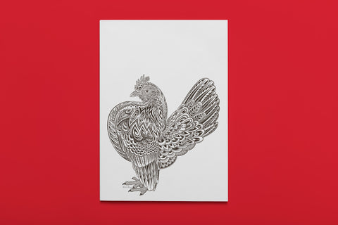 Tribal Serama Hen